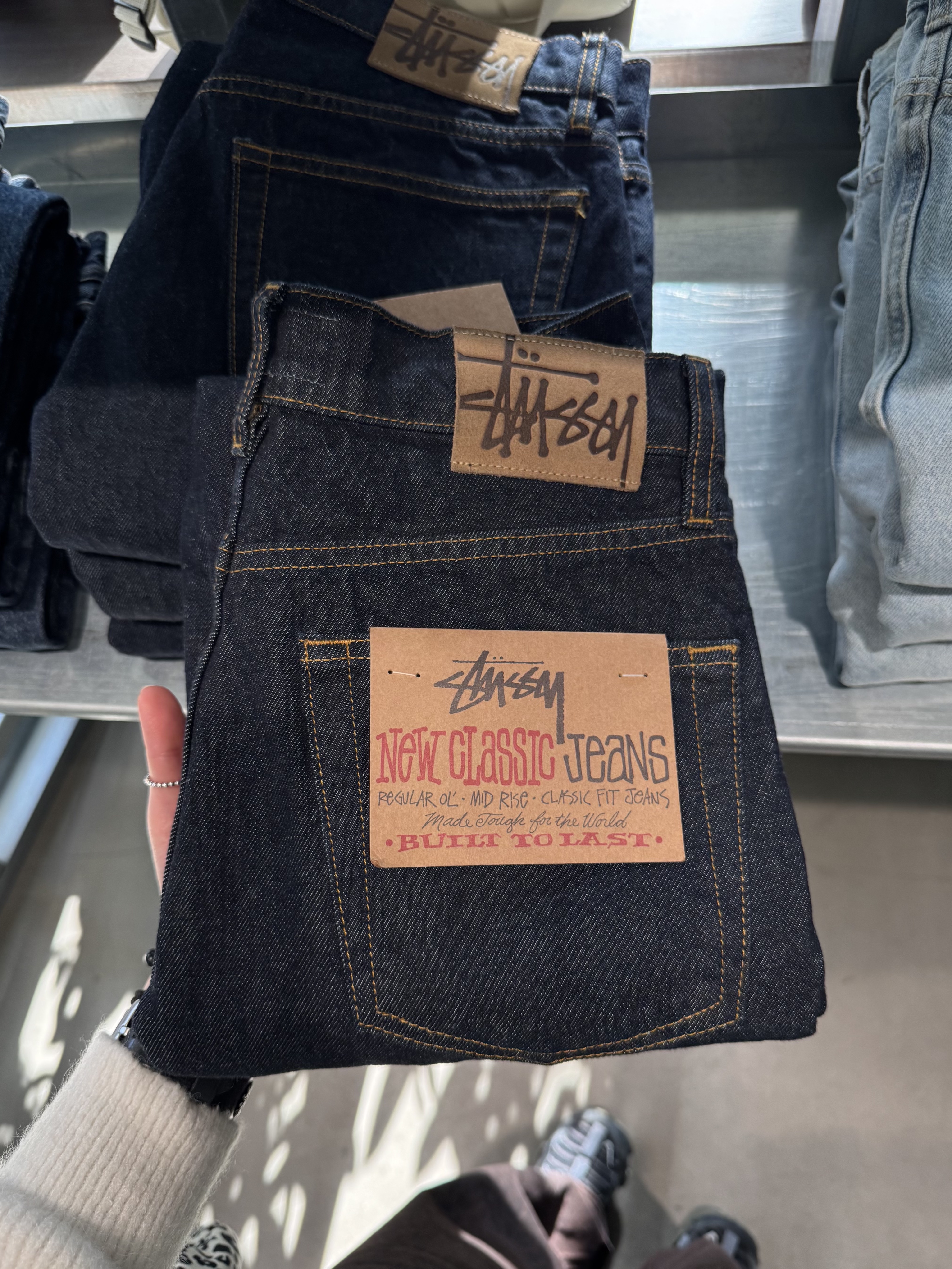 Stussy Denim Big OL' Jean Rinsed Indigo, Stussy Denim Double Knee Pants Indigo 착용 스타일