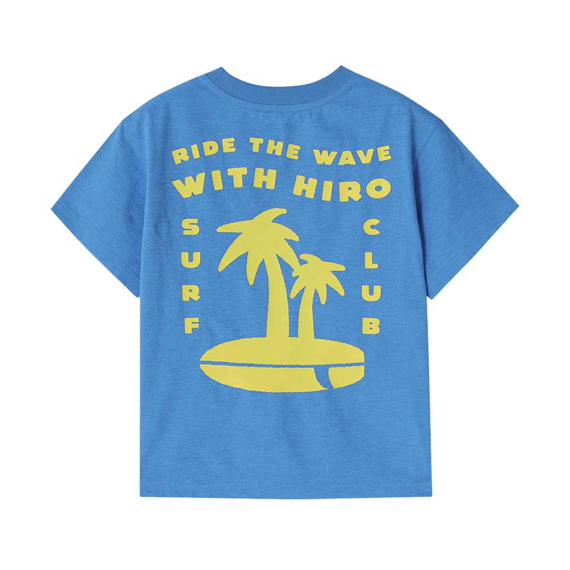 (키즈) 히로 서핑 로고 티셔츠 옐로우((Kids) Hiro Surfing Logo T-Shirt Yellow)