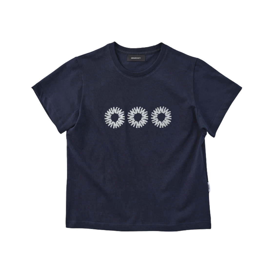 999휴머니티 EVD 로고 하프 티셔츠 다크 네이비(999Humanity EVD Logo Half T-Shirt Dark Navy)