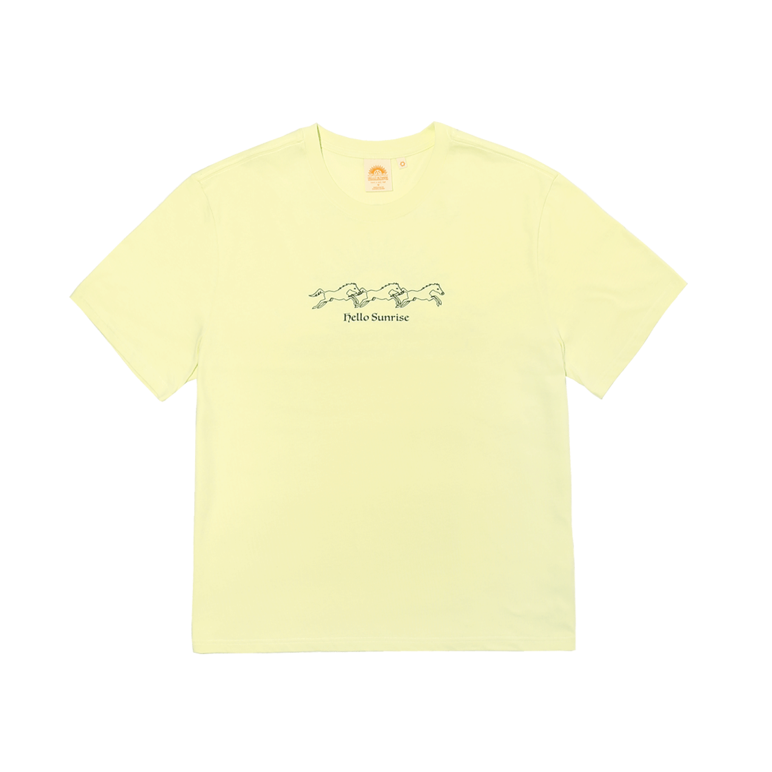 헬로선라이즈 트래블링 홀스 티 페일 그린(Hello Sunrise Travelling Horse Tee Pale Green)