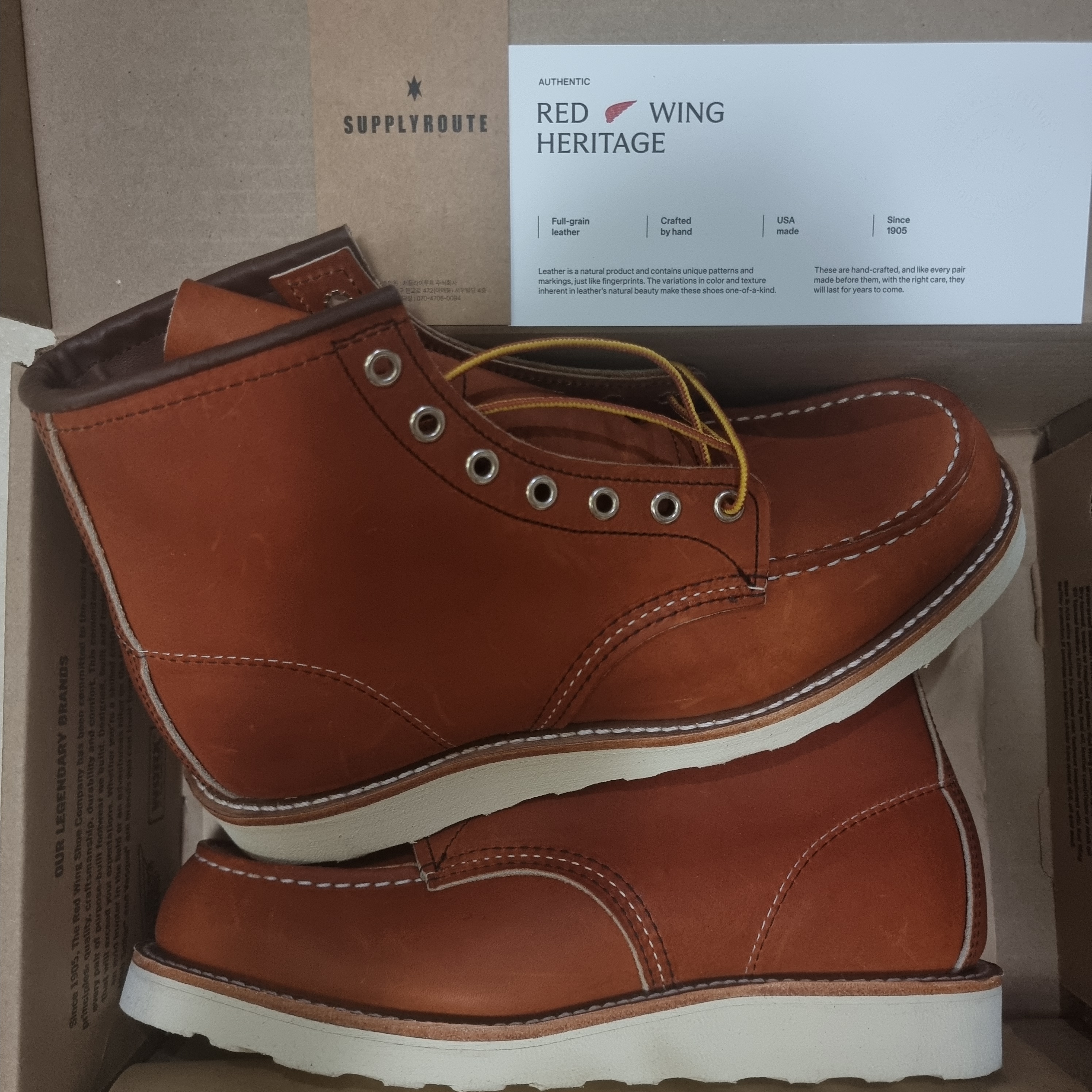 Red Wing 6 Inch Classic Moc Toe 875 Oro Legacy - E 착용 스타일 - 1