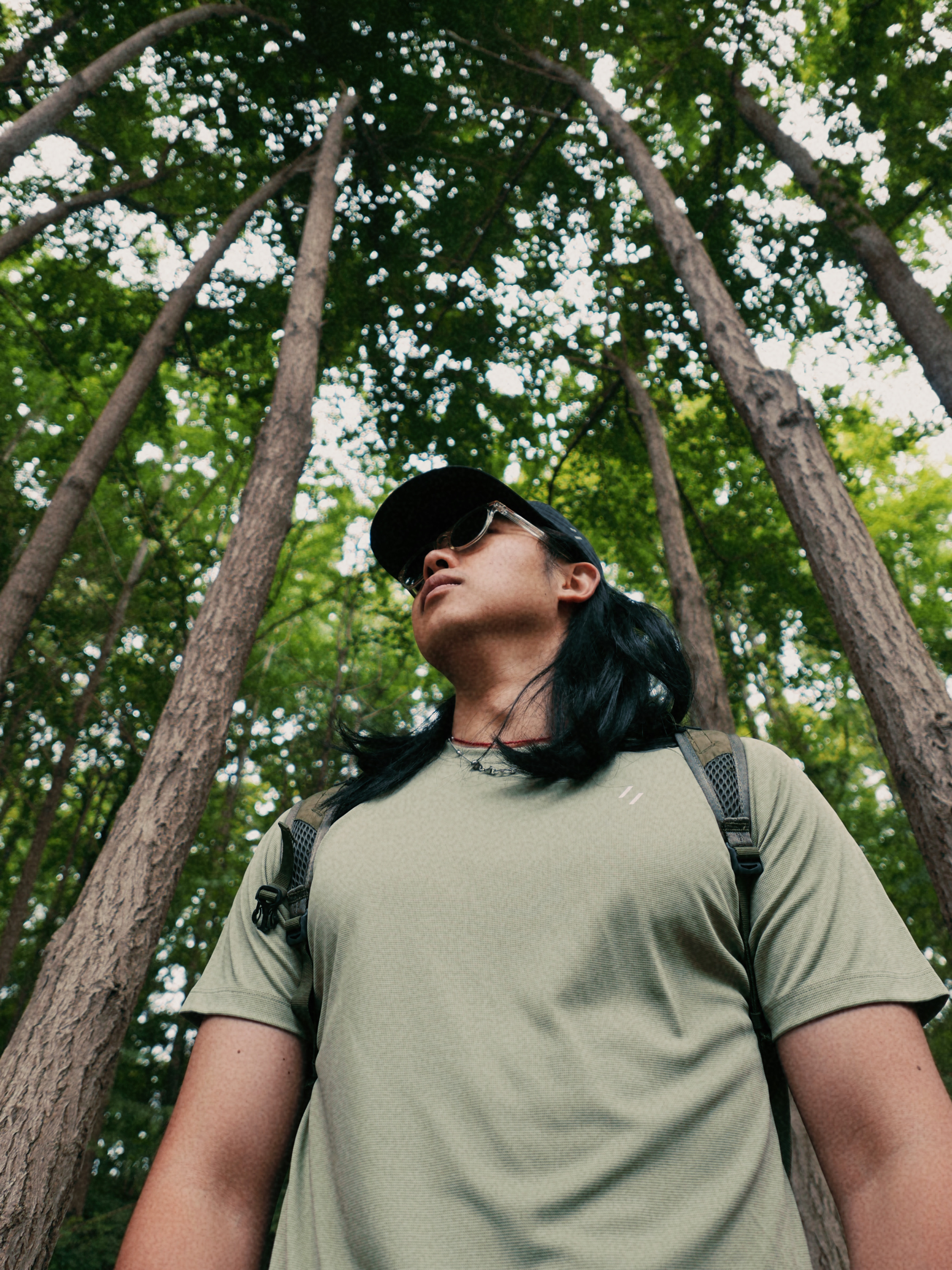 Welter Experiment Brisa Raglan T-Shirt Sage Green 착용 스타일 - 1