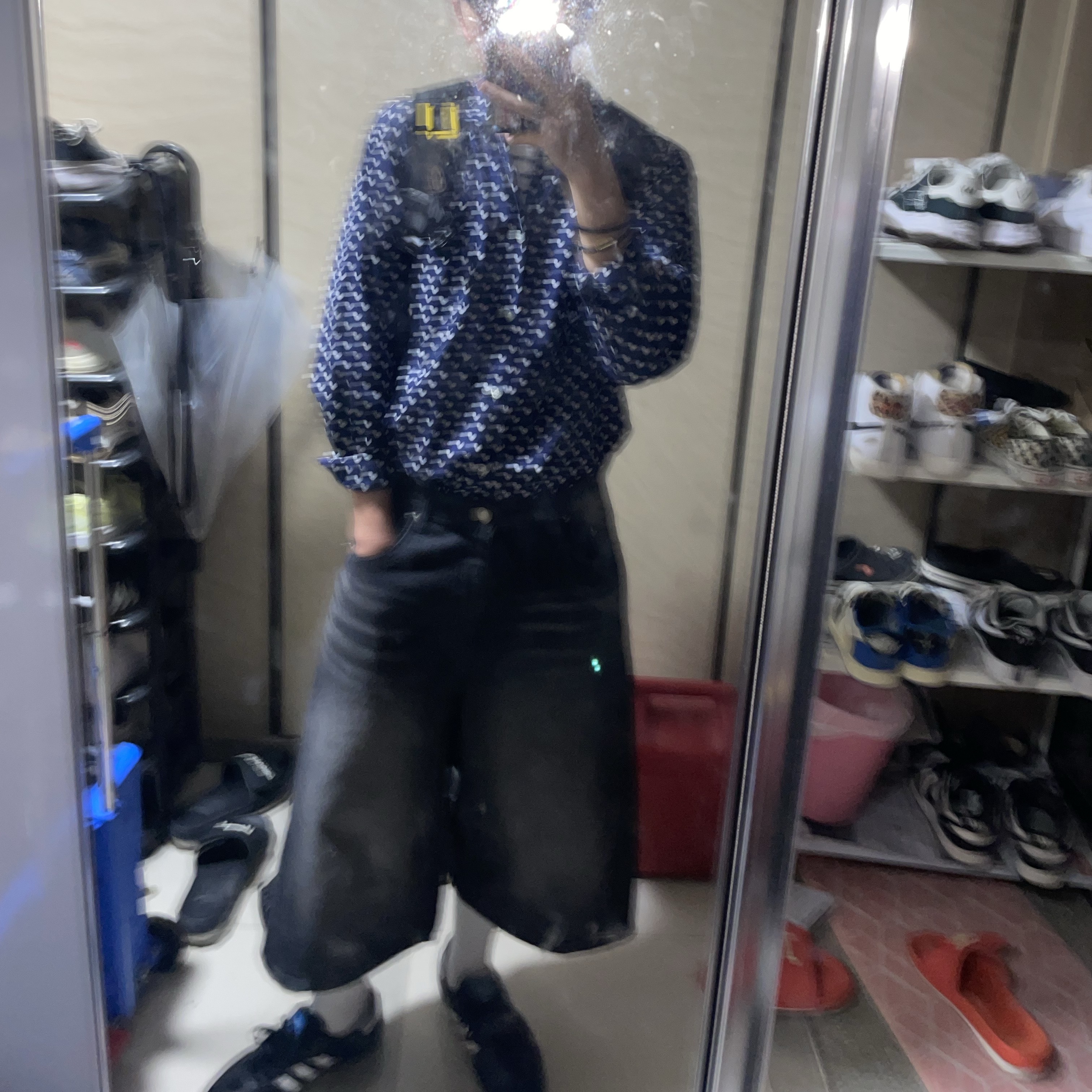 CDG Polka Dot Shirt Navy, Carhartt WIP x IAB Studio Canvas 6-Panel Cap Hamilton Brown 착용 스타일 - 2
