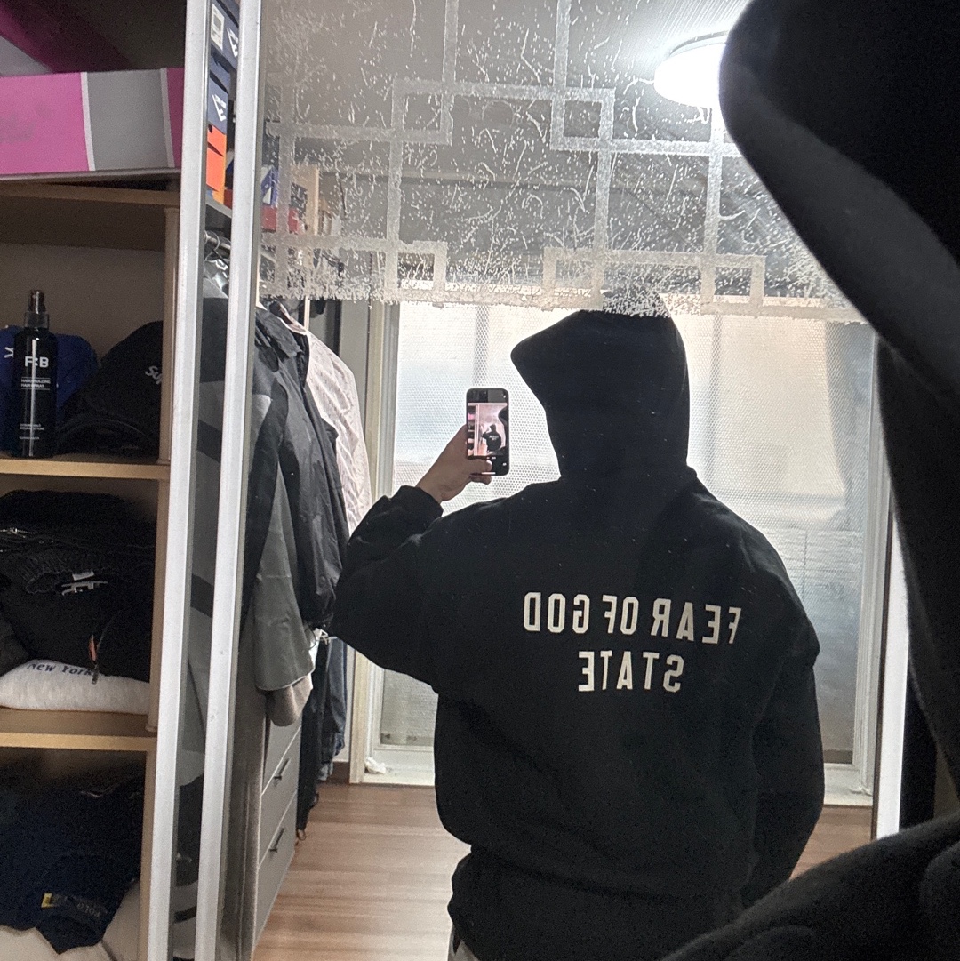 Essentials Heavy Fleece Full Zip Hoodie Black - 24FW 착용 스타일