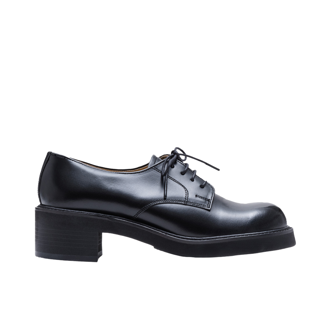 HRT-571-BK Haruta HS-571 Round Heel-Up Derby Shoes Black