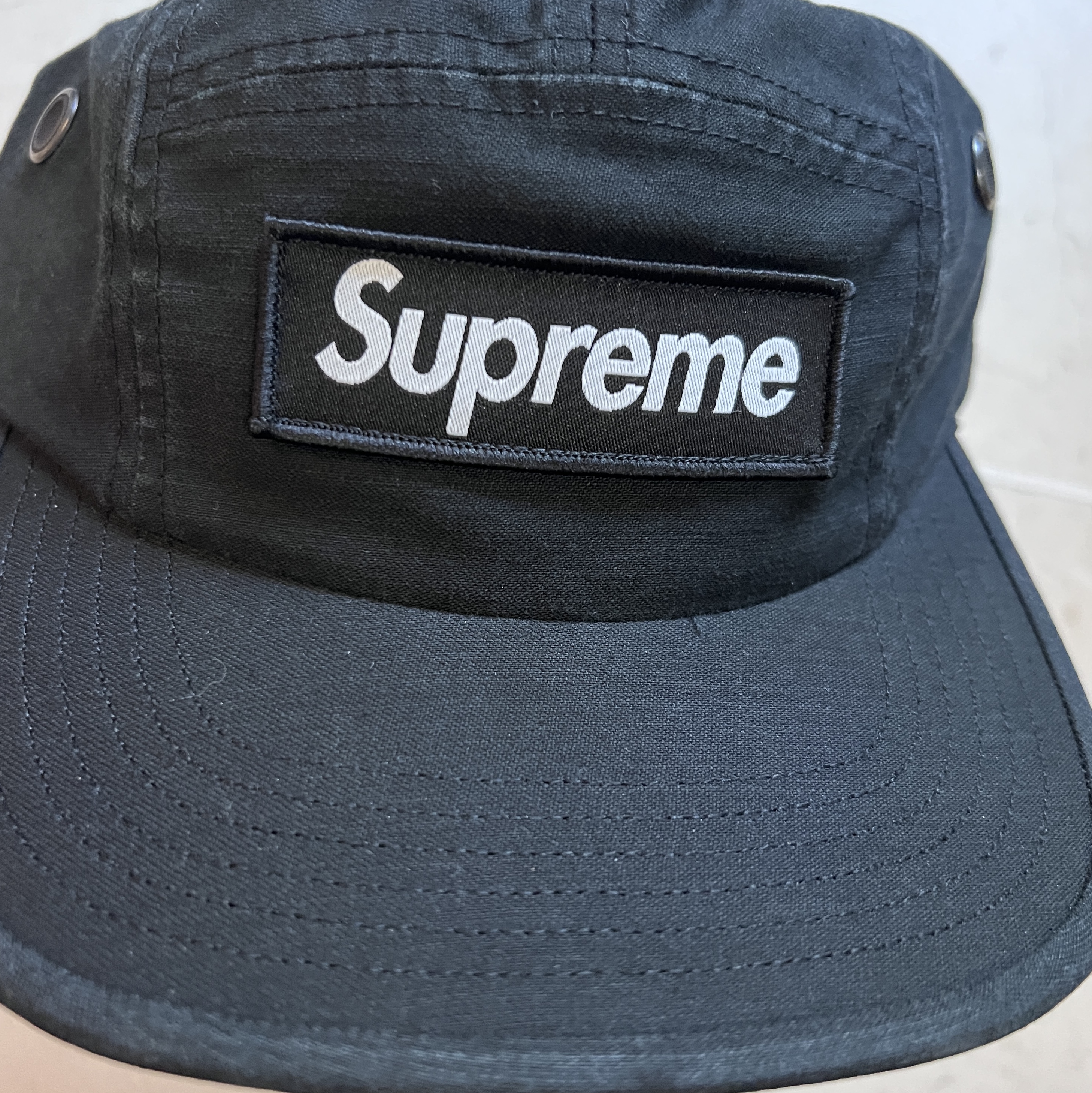 Supreme Military Camp Cap Black - 25SS 착용 스타일