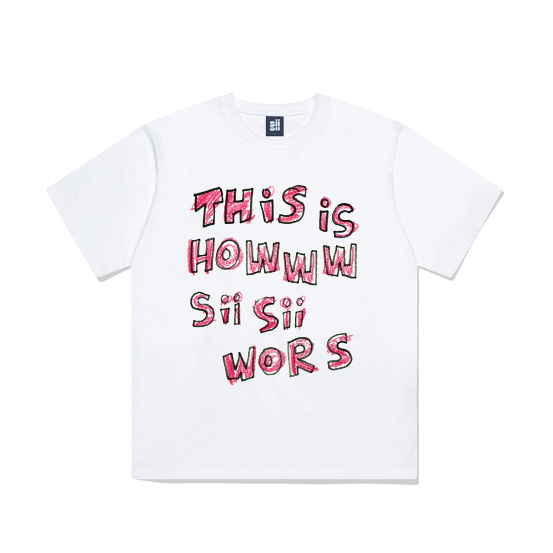 P241OTS048WH pagesiisii Siisii How Print Short Sleeve T-shirt White