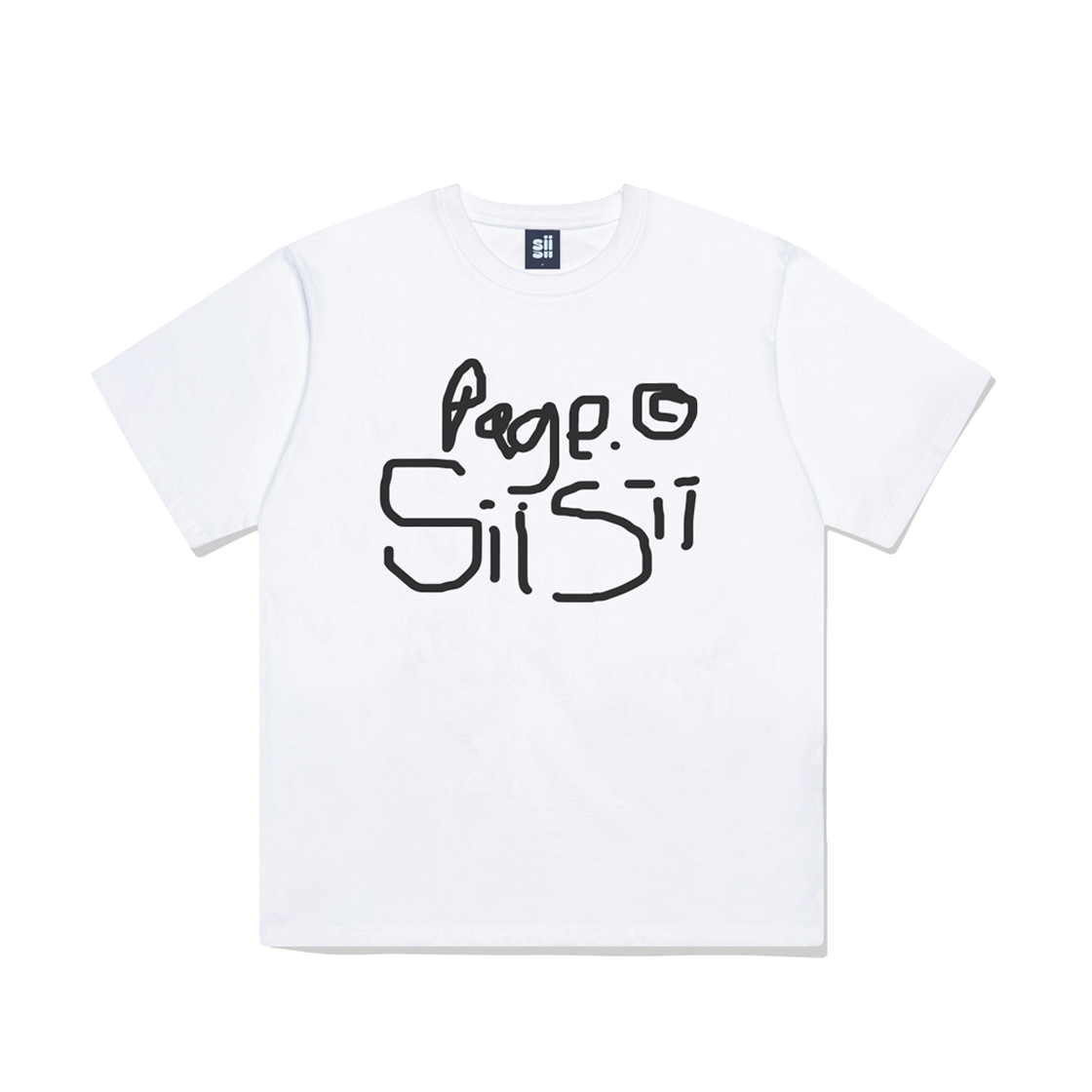 P241OTS008WH pagesiisii Doodle PageSiisii Print Short Sleeve T-shirt White