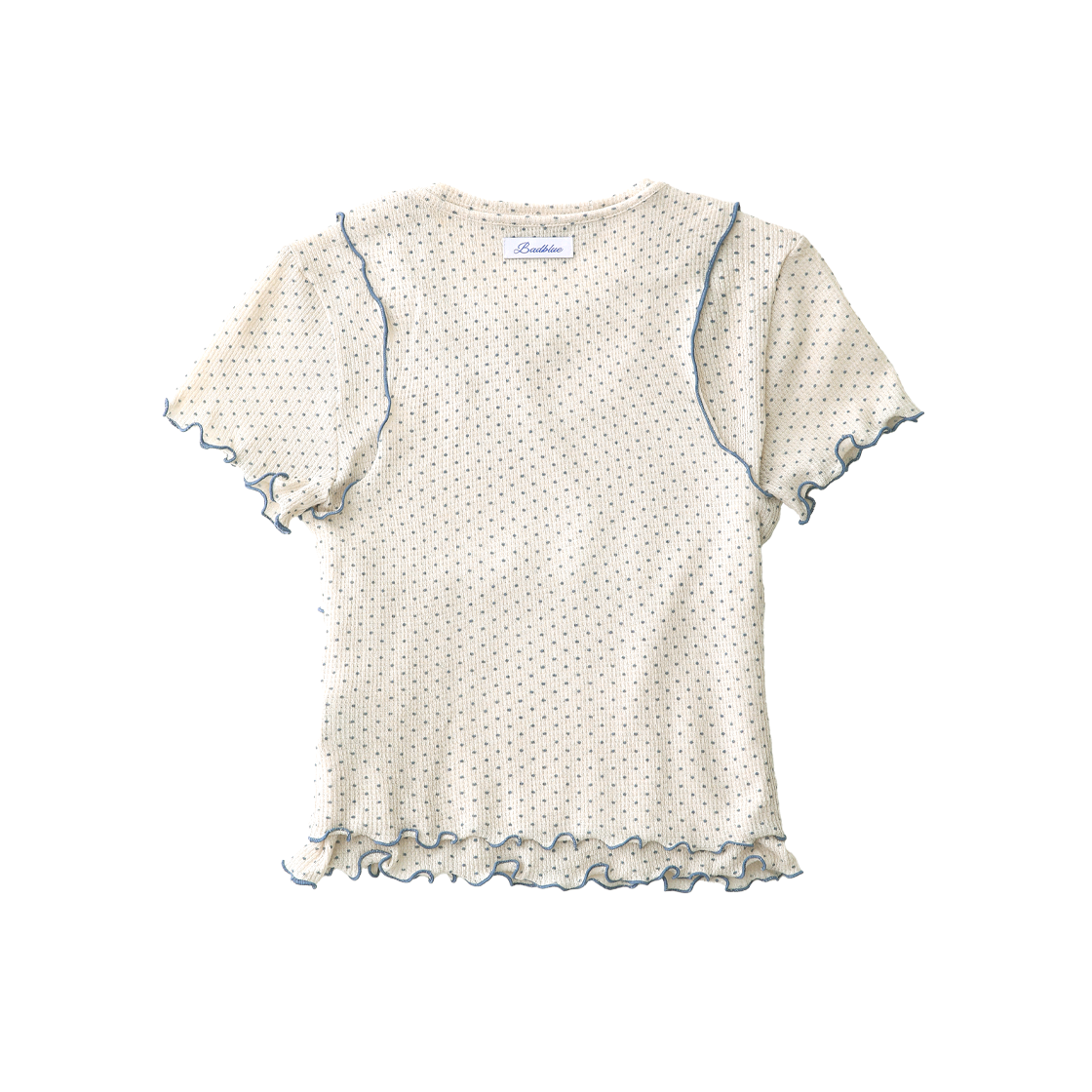 배드블루 셋업 쉬어 도트 레이어드 티 베이지(BadBlue Setup Sheer Dot Layerd Tee Beige) - 2