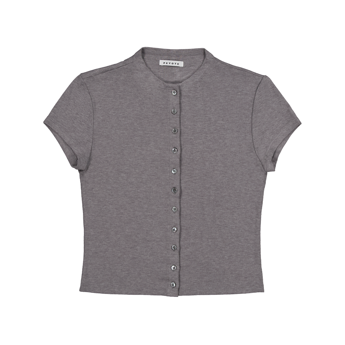 페요테 하이넥 버튼 탑 그레이(PEYOTE High Neck Button Top Gray)
