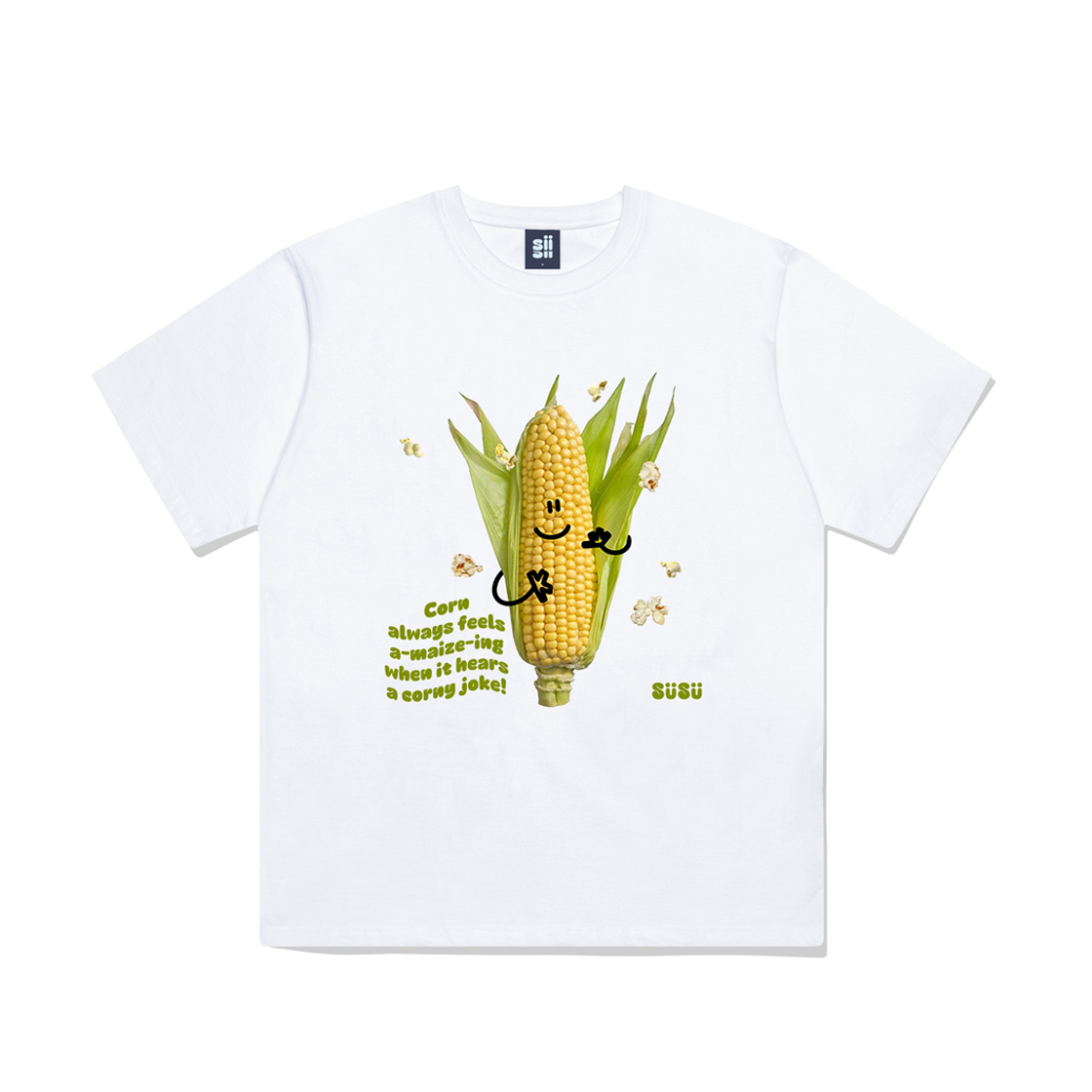 P251OTS008WH pagesiisii Smile Cone Printing Short Sleeve T-shirt White