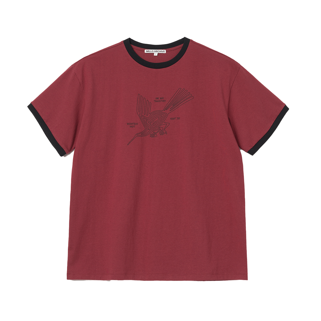 밀로 아카이브 나즈카 링거 티셔츠 버건디(Millo Archive Nazca Ringer T-Shirts Burgundy)