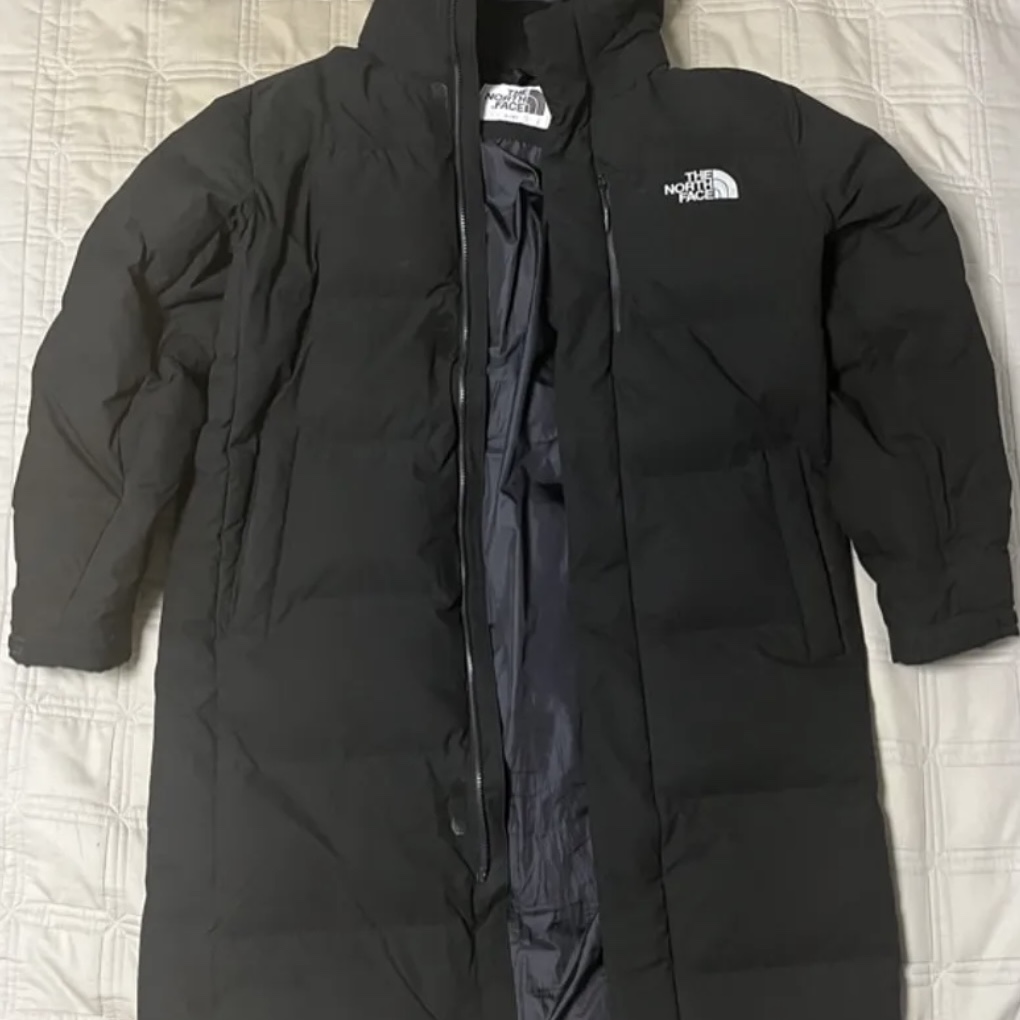 The North Face White Label Go Free Down Coat Black 착용 스타일