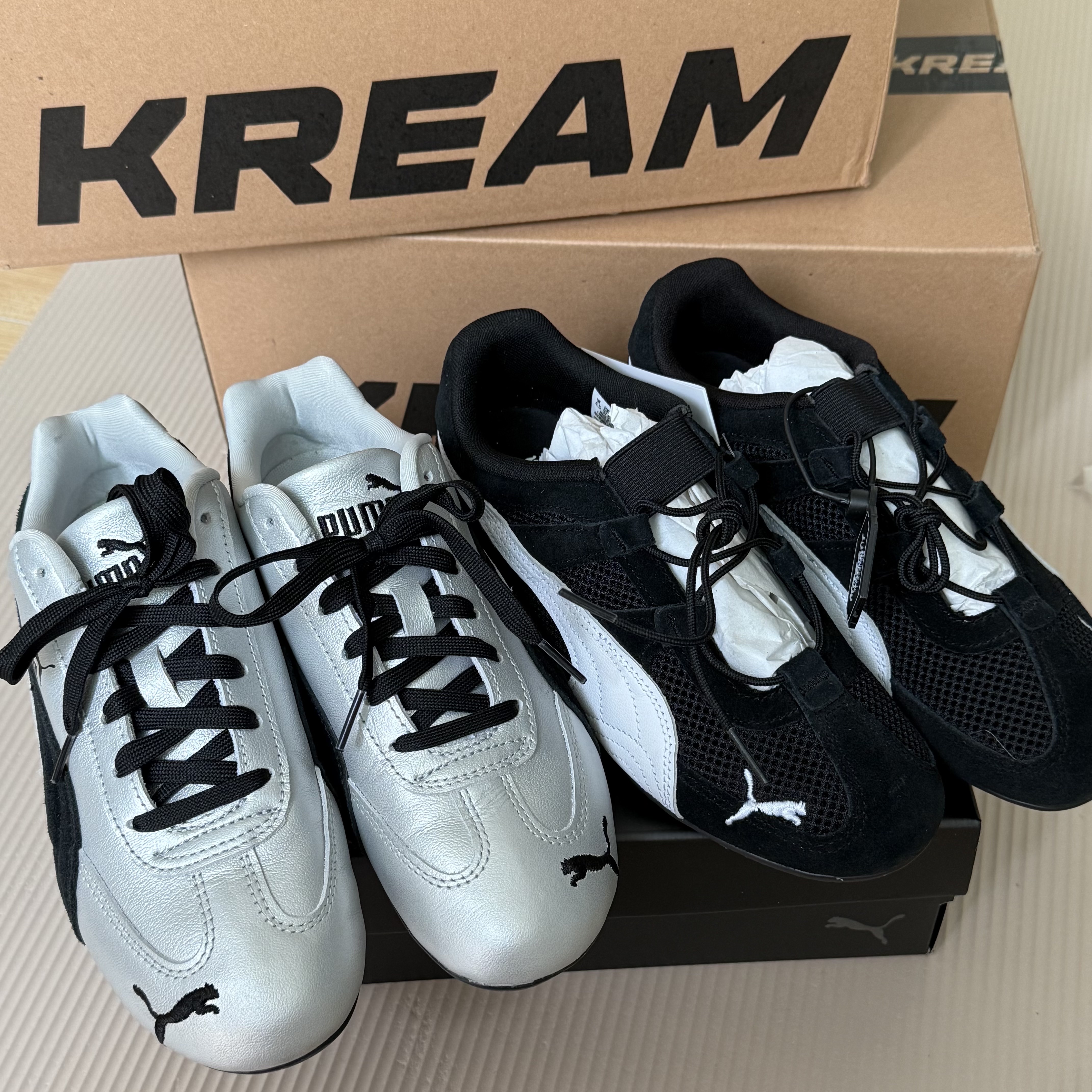 (W) Puma Speedcat Go Puma Black Puma White 착용 스타일 - 4