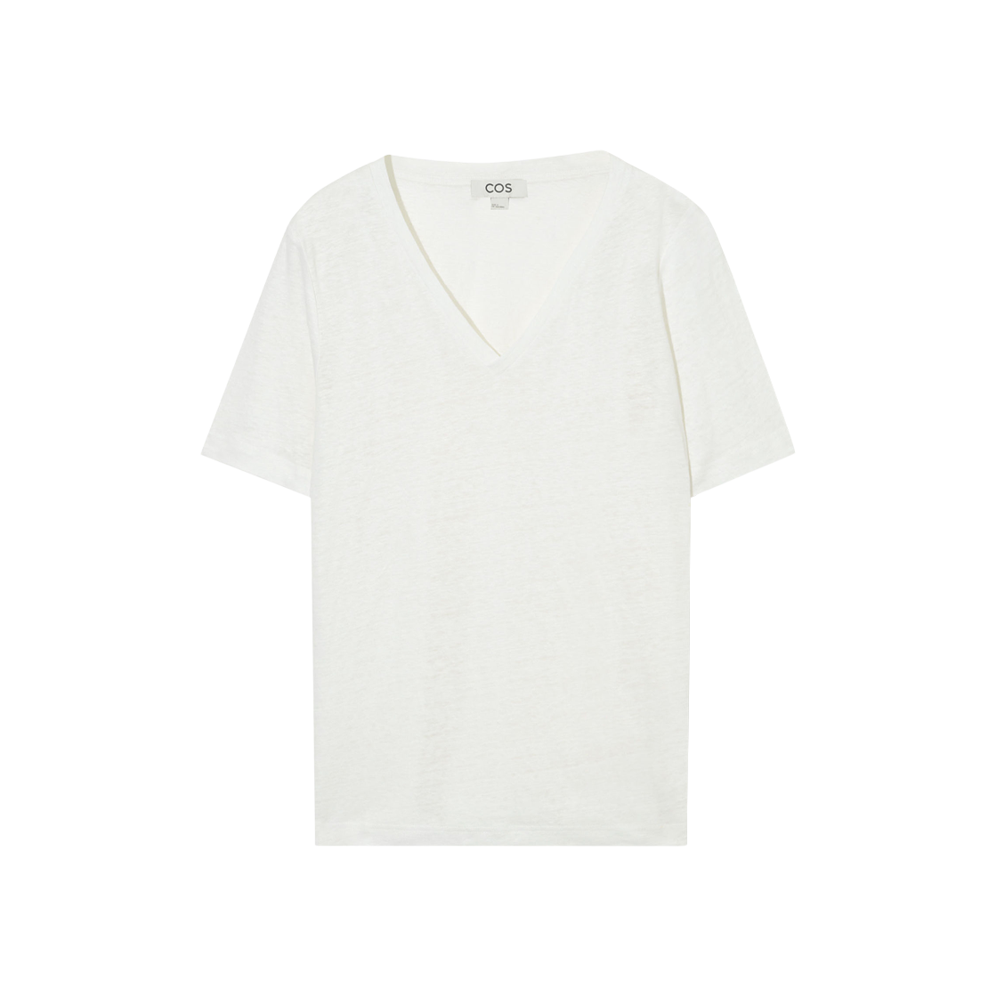 1150155001 (W) COS V-Neck Linen T-Shirt White