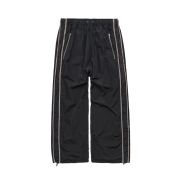 Polyteru 1011 Nylon Track Pants Floral Piped Black
