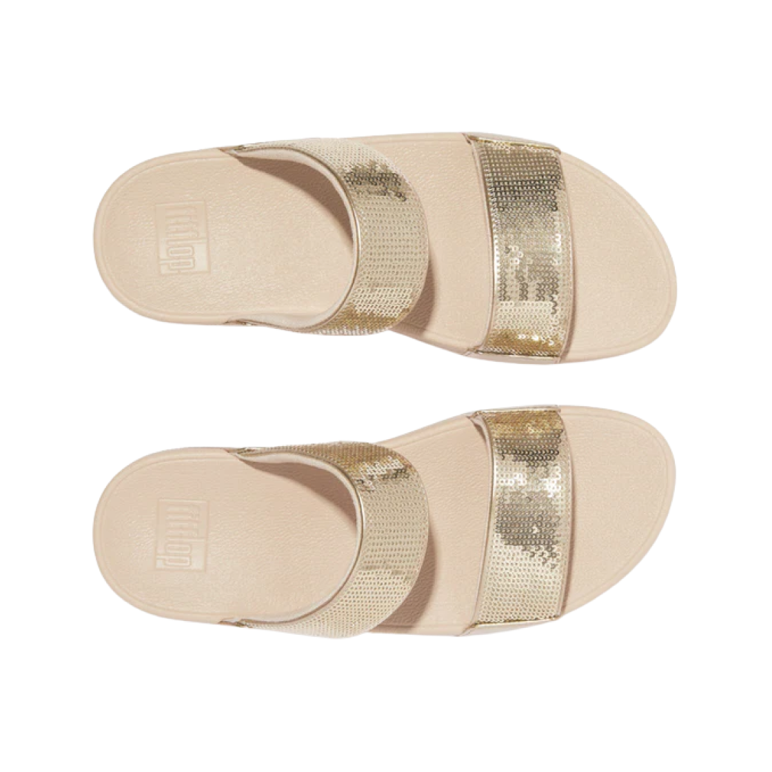 (W) 핏플랍 루루 시퀸 슬라이드 블래티노((W) FITFLOP Lulu Sequin Slides Platino) - 2