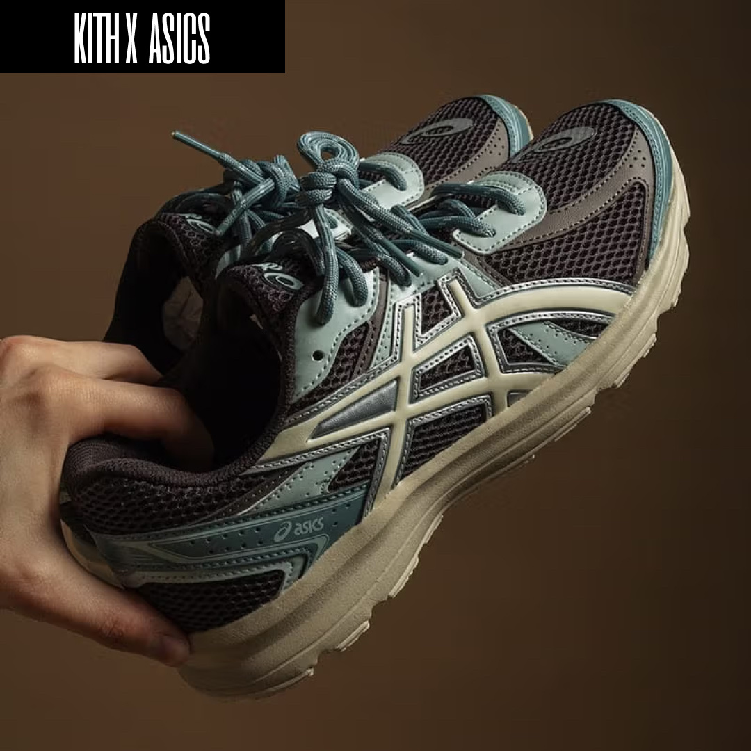 Asics x Kith Gel-Kayano 12.1 Peat Cream, Asics x Kith Gel-Kayano 12.1 Tornado Pure Silver 착용 스타일 - 4