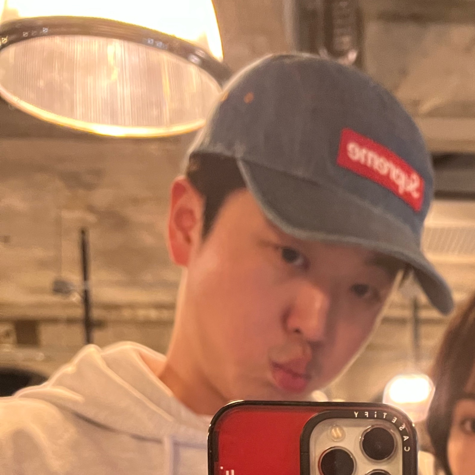 Supreme Washed Chino Twill Camp Cap Denim - 22FW 착용 스타일