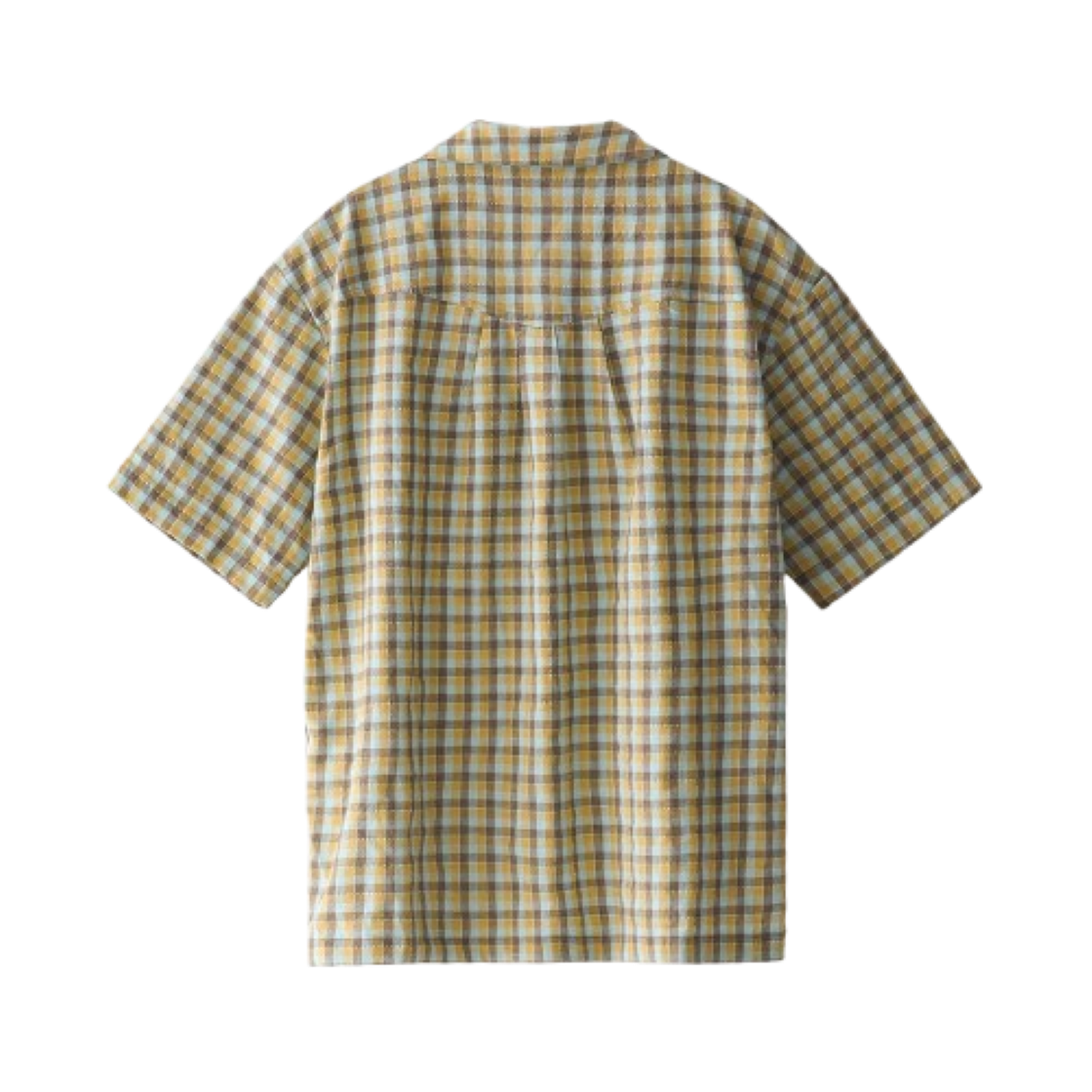 블루 선플라워 선 러브 체크 반팔 셔츠(Blue Sunflower Sun Love Check Shirt) - 3