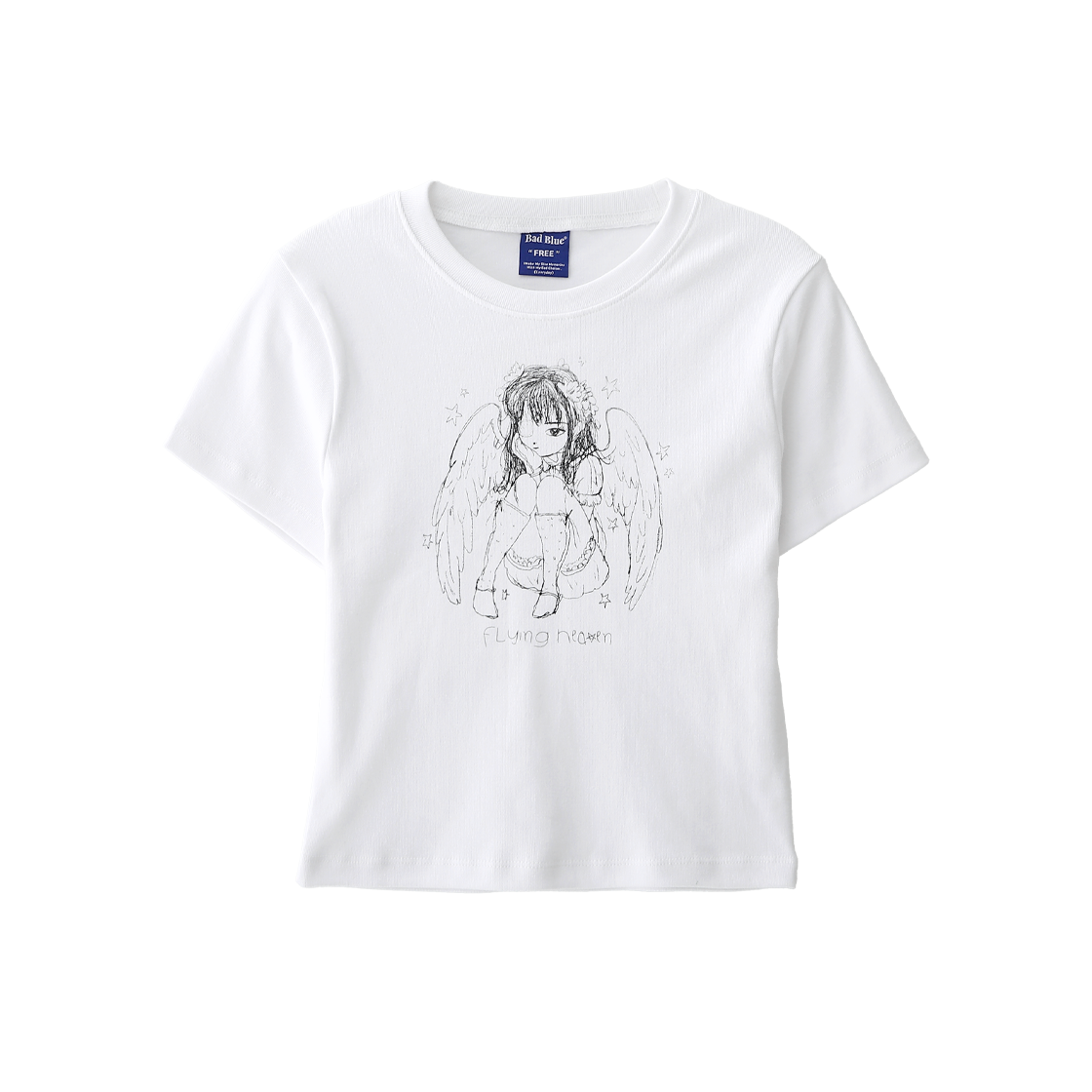 b2563 BadBlue Angel Slim Tee White