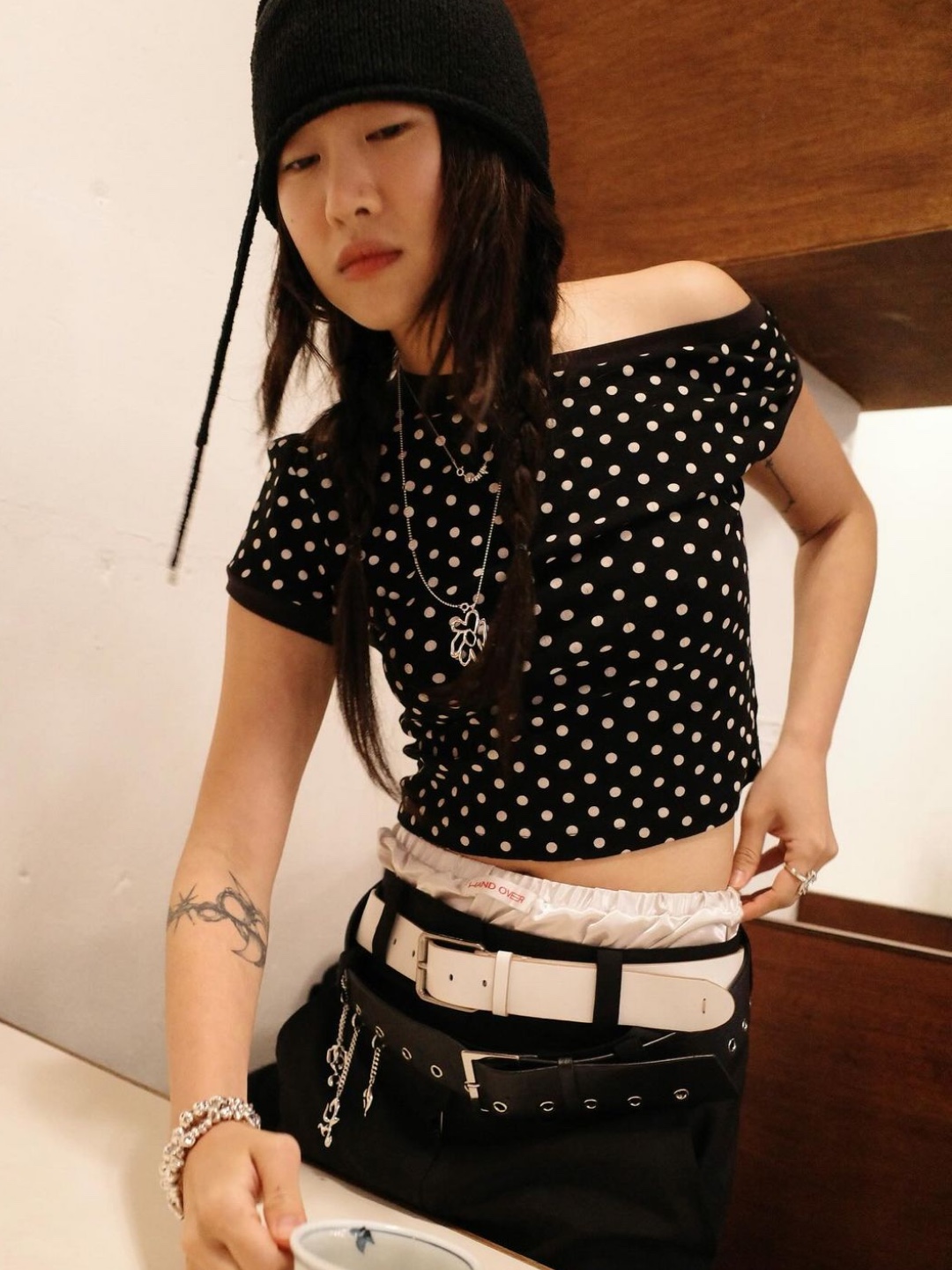 Vacant Archive Piper Wide Hipsack Belt Khaki, Vacant Archive Piper Wide Hipsack Belt Black 착용 스타일 - 5