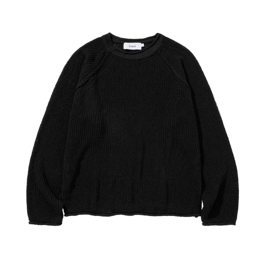 K25SSU17BK Knitted Summer Reglan Long Sleeve Knit Black
