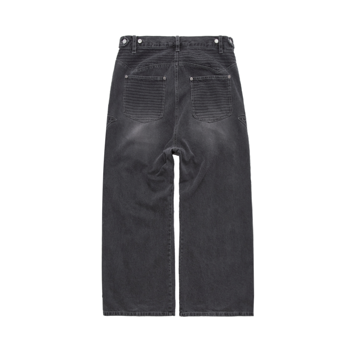 폴리테루 1011 플뢰르 패치드 팬츠 워시드 그레이 데님(Polyteru 1011 Fleur Patched Pants Washed Gray Denim) - 2