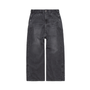 Polyteru 1011 Fleur Patched Pants Washed Gray Denim
