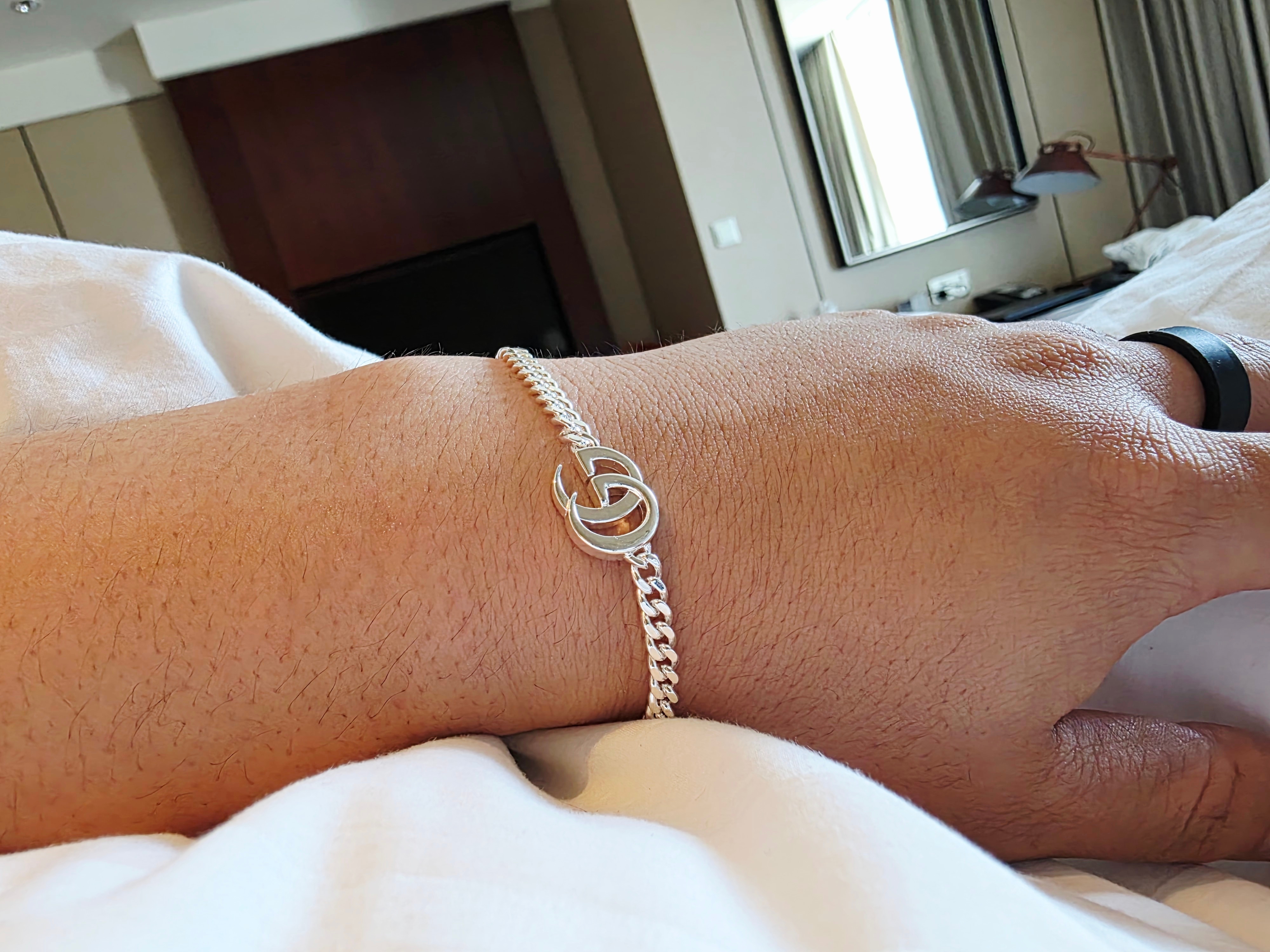 Gucci GG Marmont Chain Bracelet 925 Sterling Silver 착용 스타일 - 1