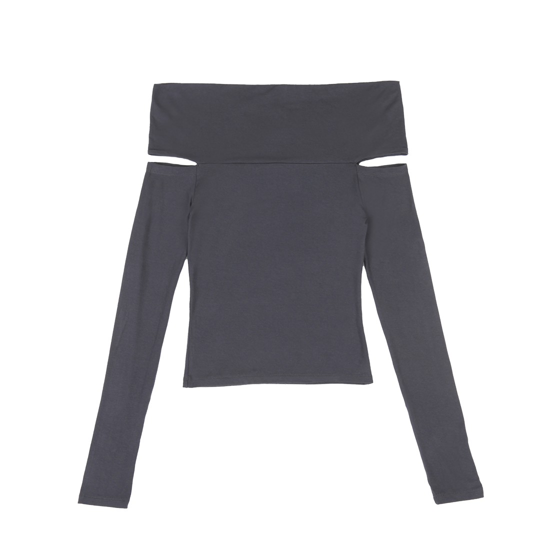 페요테 카울 넥 오프숄더 탑 차콜(PEYOTE Cowl Neck Off-shoulder Top Charcoal) - 1