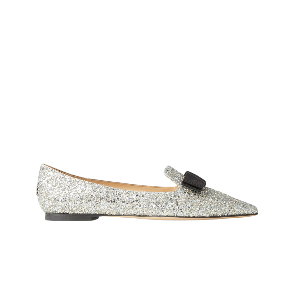 (W) 지미추 갈라 글리터 패브릭 플랫 샴페인((W) Jimmy Choo Gala Glitter Fabric Flat Champagne)