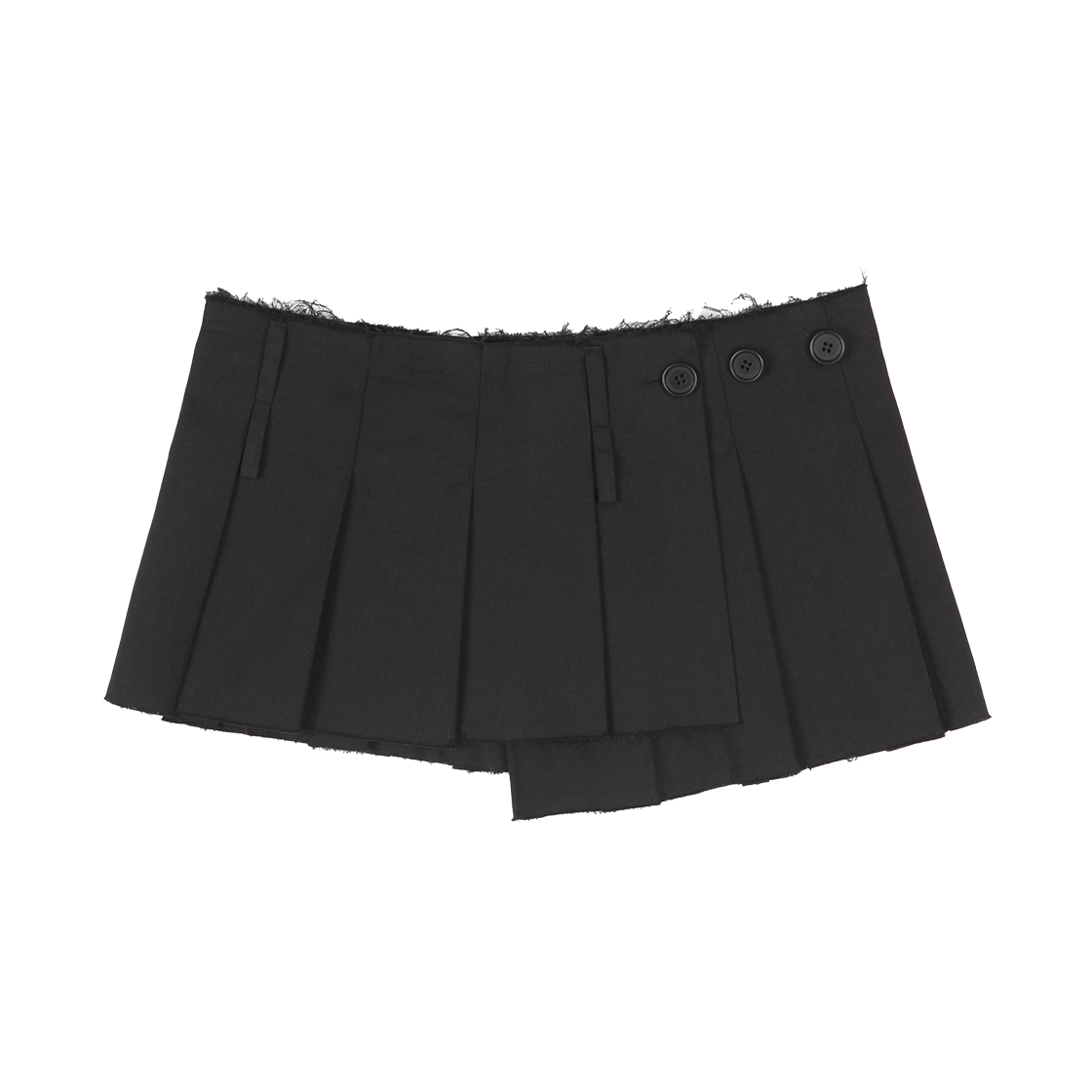 PYT24FWSK010BK PEYOTE Pleated Mini Wrap Skirt Black