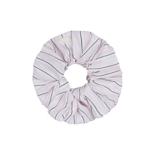 2025HA2077PKOS Letter From Moon Cotton Stripe Scrunchie Pink