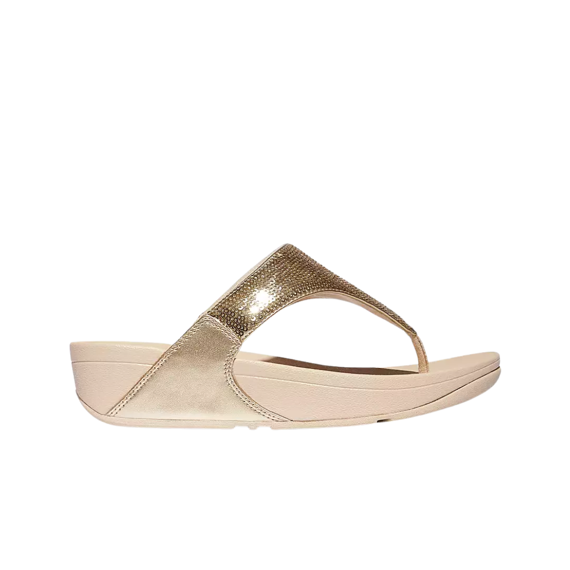 (W) 핏플랍 루루 시퀸 토 포스트 샌들 블래티노((W) FITFLOP Lulu Sequin Toe Post Sandals Platino)