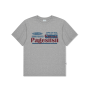pagesiisii Vintage Blank Printed Short Sleeve T-shirt Melange Gray