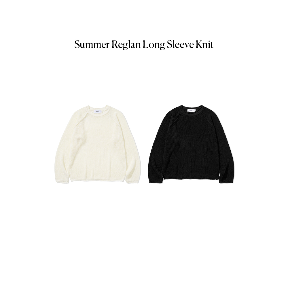 니티드 썸머 래글런 롱슬리브 니트 아이보리(Knitted Summer Reglan Long Sleeve Knit Ivory) - 2