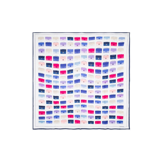 ITQQLC2EURDS Chanel Flap Bag Square Scarf 90 Ivory/Multi-color