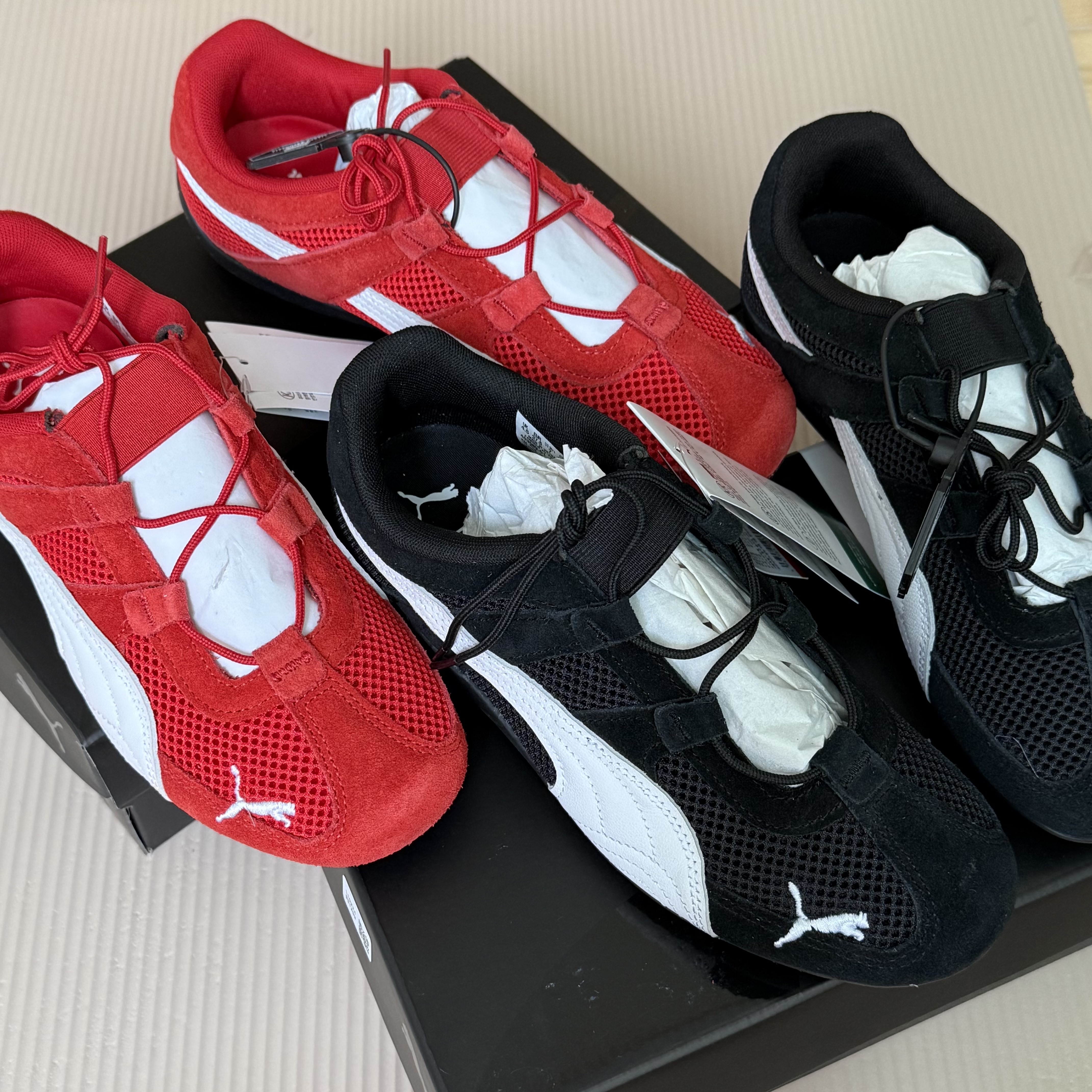 (W) Puma Speedcat Go Puma Black Puma White 착용 스타일 - 1