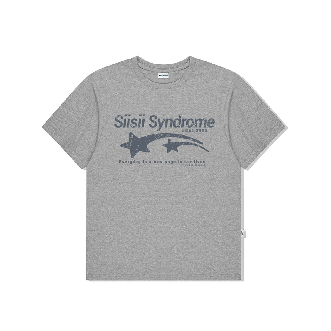 P251OTS040MG pagesiisii Siisii Syndrome Printed Short Sleeve T-shirt Melange Gray