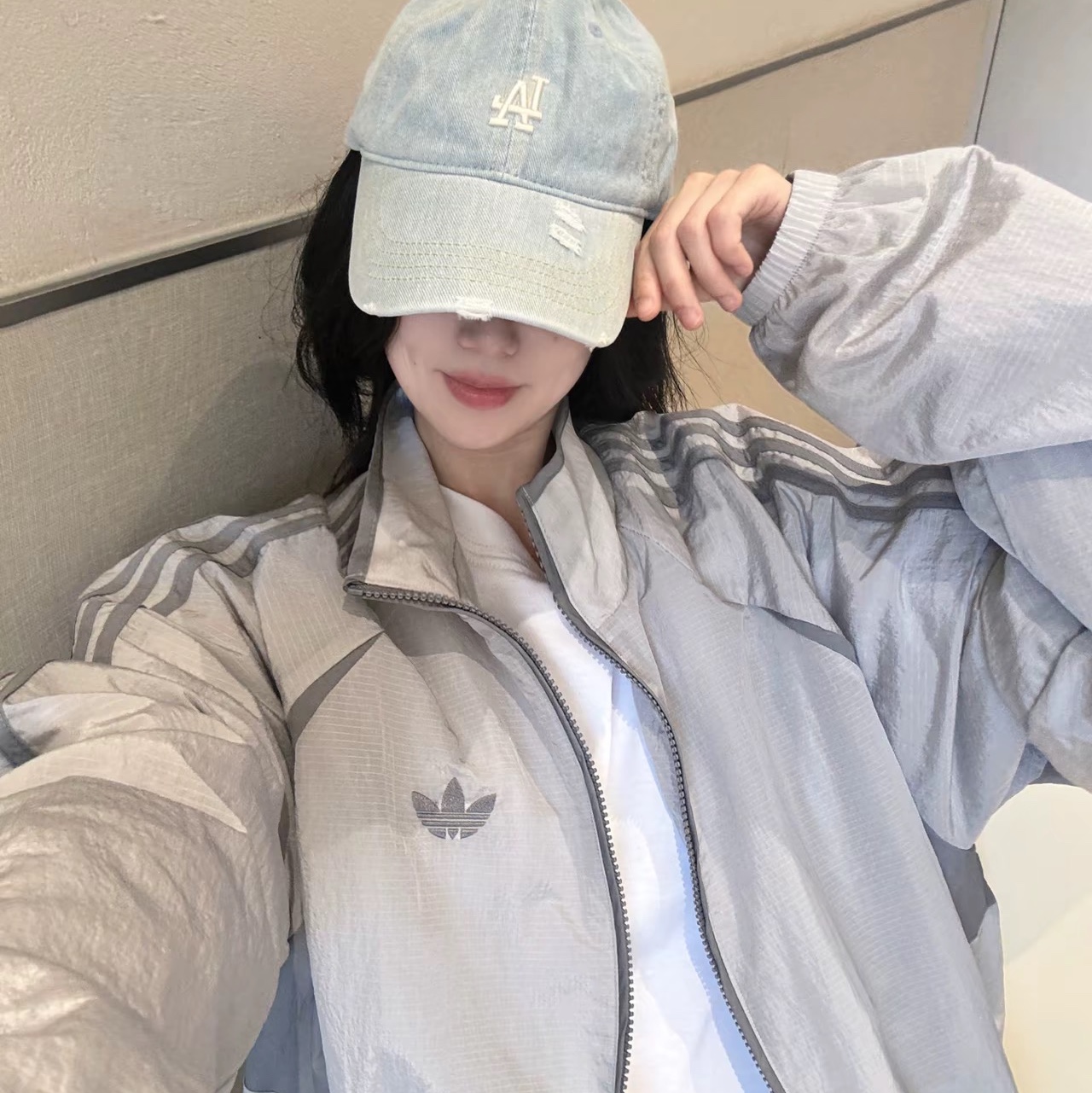 Adidas Adicolor 2000s Woven Track Top Grey Two Grey Three - KR Sizing 착용 스타일