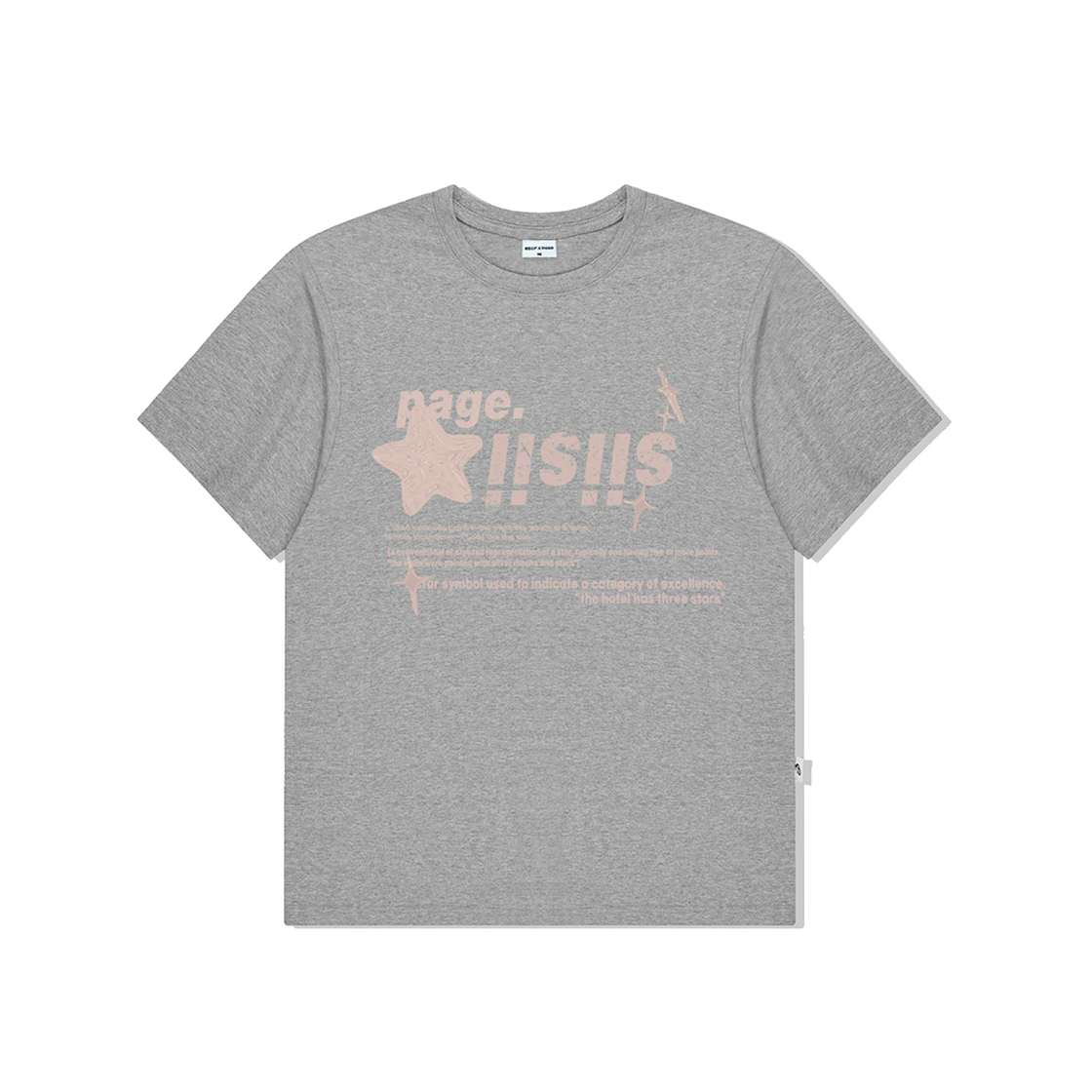 P251OTS043MG pagesiisii Pink Chrome Siisii Stars Printed Short Sleeve T-shirt Melange Gray