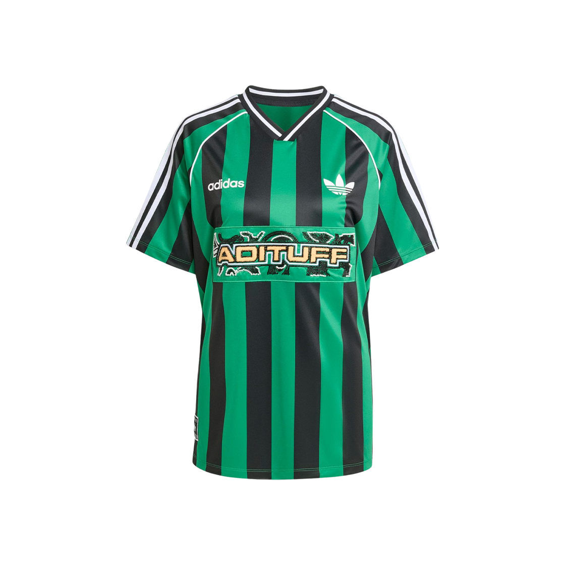 (W) 아디다스 오리지널스 비즈 저지 그린 블랙 - KR 사이즈((W) Adidas Originals Beads Jersey Green Black - KR Sizing) - 1