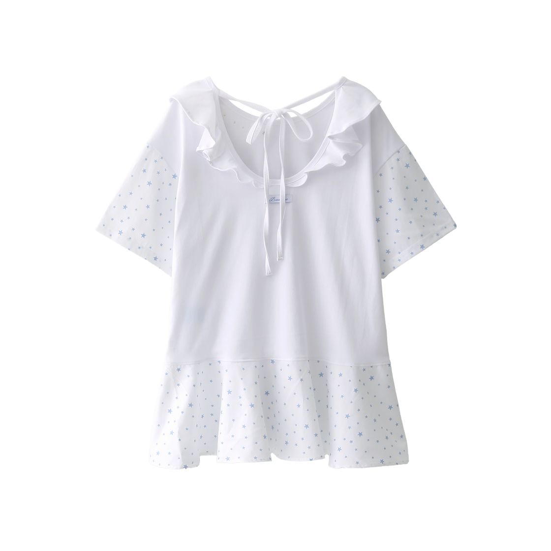 배드블루 슈팅 스타 버튼 엔젤 티 화이트(BadBlue Shooting Star Buttons Angel Tee White) - 2