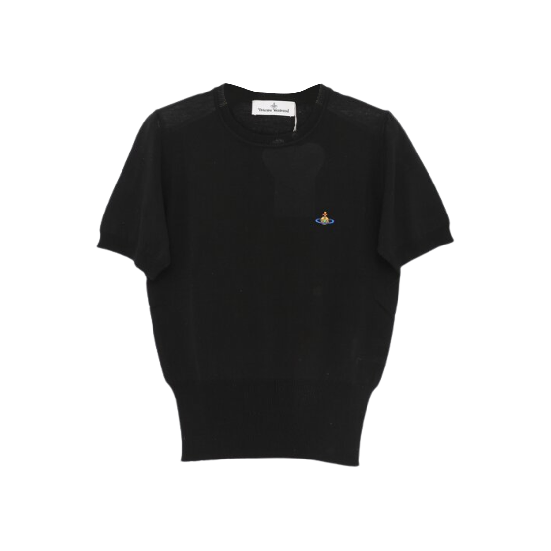 1803002Q-Y003F-N401 (W) Vivienne Westwood Orb Logo Short Sleeve Knit Black