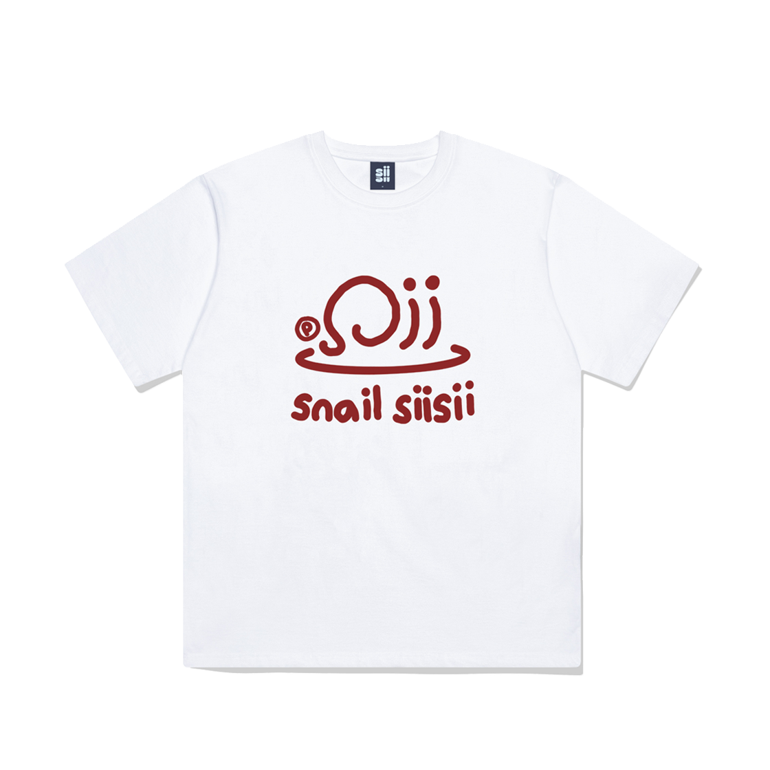 P251OTS007WH pagesiisii Snail Siisii Printing Short Sleeve T-shirt White