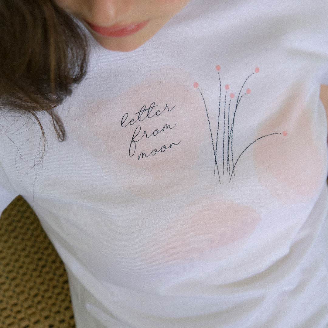 LETTER FROM MOON♥Flower Palette Short Sleeve T-Shirt 레터프롬문 플라워 팔레트 반팔 티셔츠 화이트 | LETTER FROM