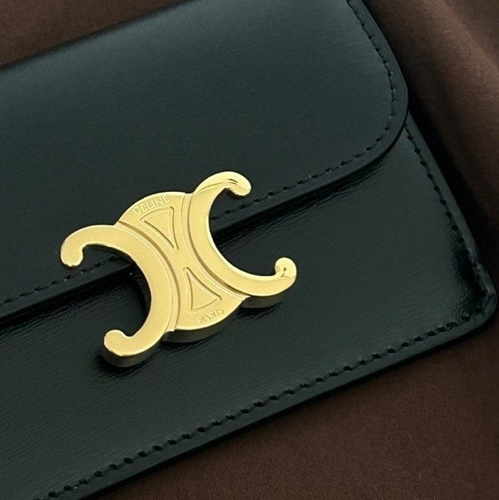 Celine Card Holder with Flap in Shiny Calfskin Black 착용 스타일