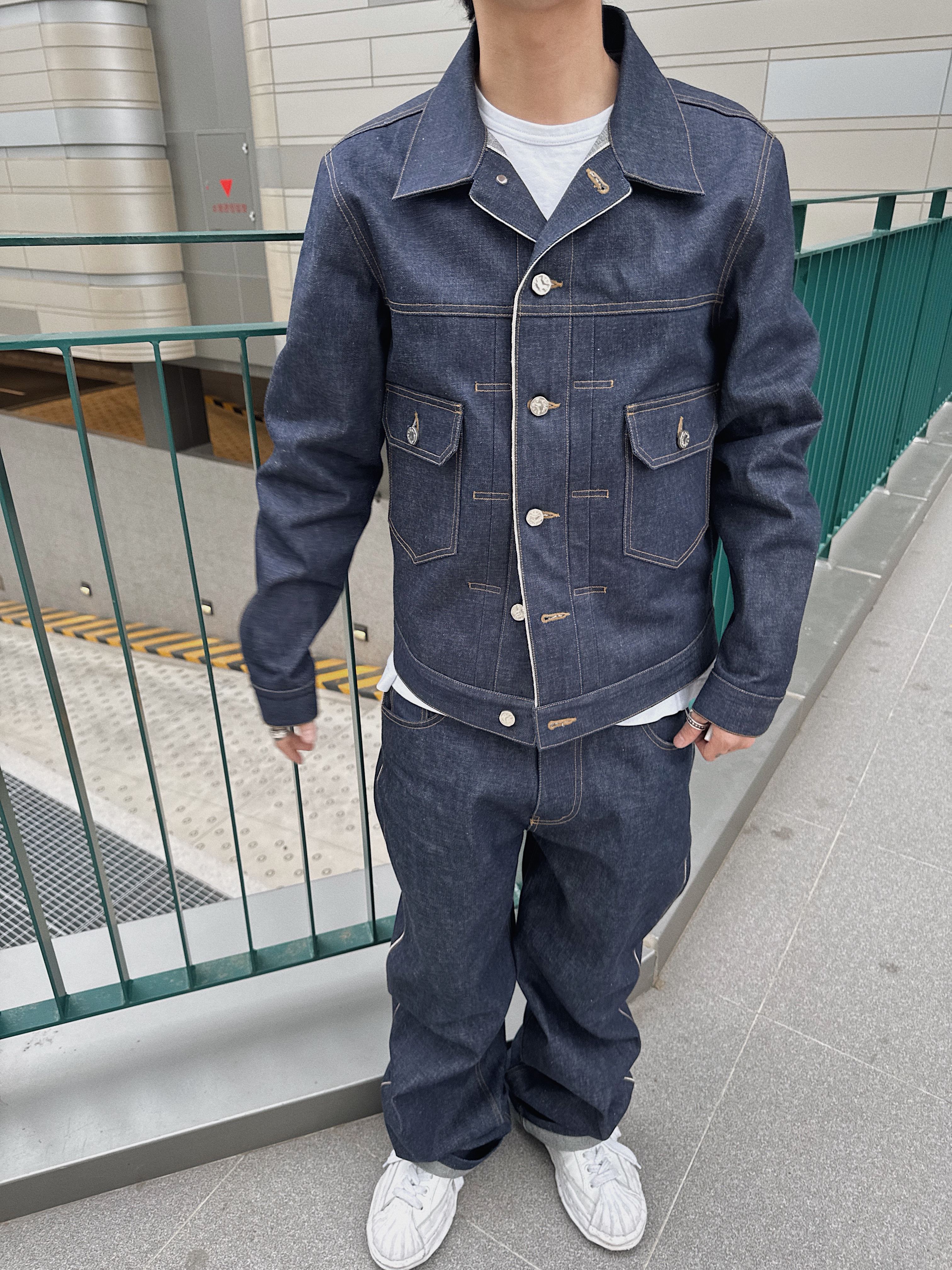 STU Selvedge Demim Jacket, STU Selvedge Denim Pants 착용 스타일 - 2