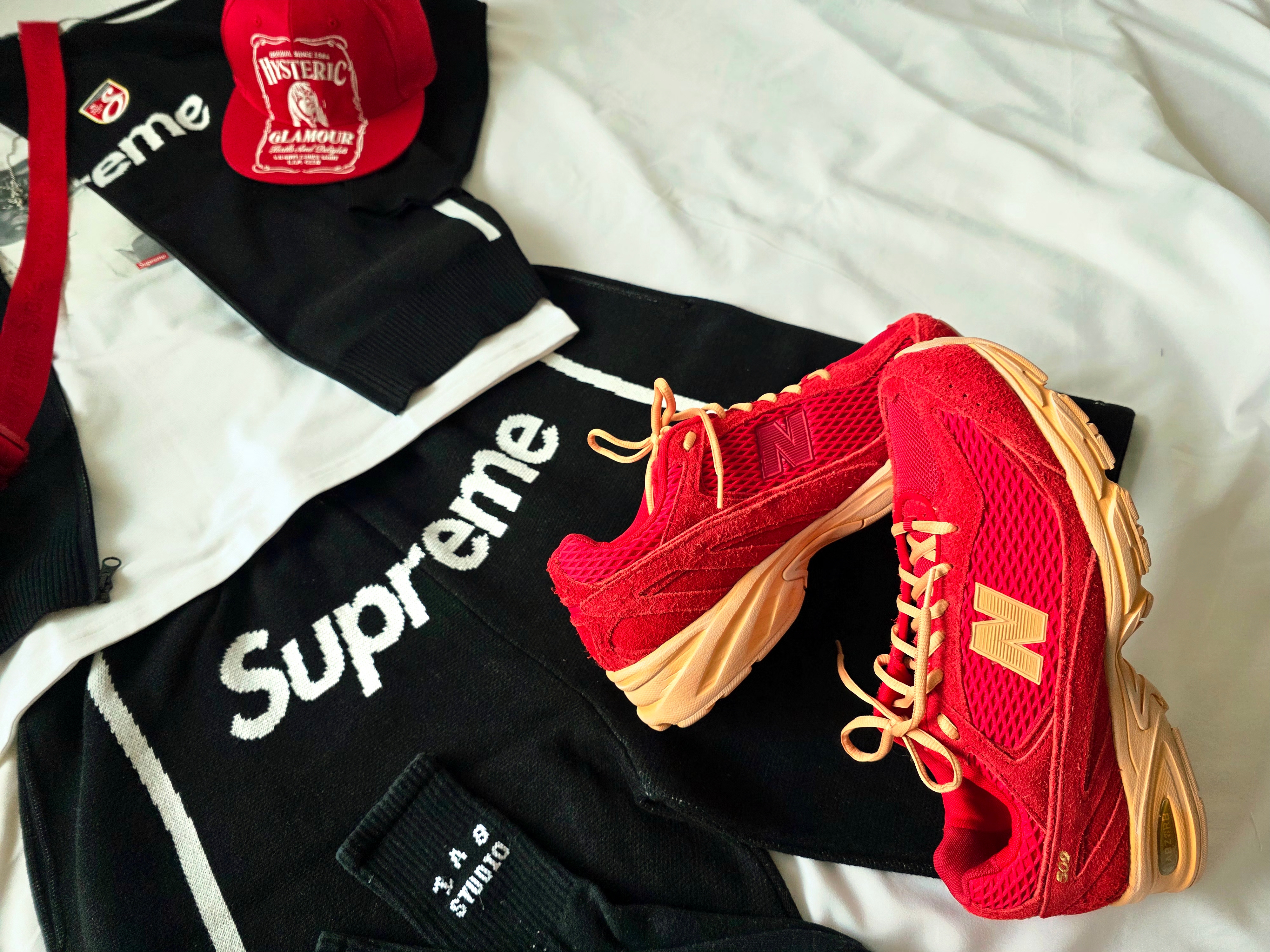 Nike x Supreme Shox Ride 2 SP Black, Supreme x Umbro Zip Up Sweater Black - 25SS 착용 스타일 - 8